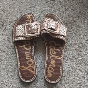 Sam Edelman Gold Slide Sandals